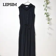 LEPSIM レプシィム 開襟ノースリーブオールインワン ブラック Mサイズ