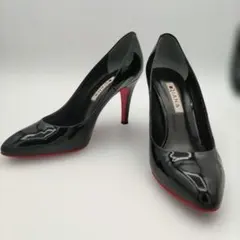 DIANA パンプス ブラック エナメル レッドソール アーモンドトゥ 日本製