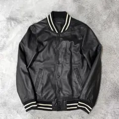 Collective メンズビギ ラムレザースタジャン ブルゾン ジャケット 黒のサムネイル