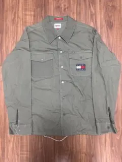 トミージーンズ ミリタリージャケット L オリーブ シャツジャケット メンズ