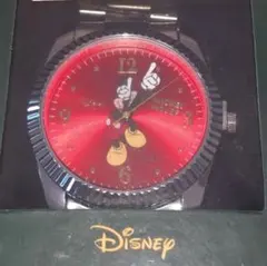 Disney ミッキー ビンテージ 腕時計 文字盤レッド 赤