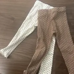 ドット柄　ストレッチパンツ　レギンス　2枚セット