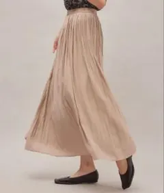 JAYRO ジャイロ　梨地　プリーツ　スカート　ベージュ　Mサイズ　ロング