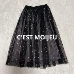 C'EST MOIJEU ドット柄チュールフレアスカートのサムネイル