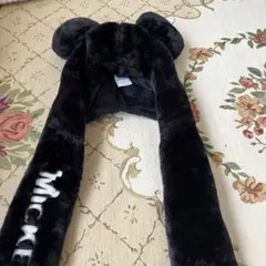 2021ハロウィン　ミッキーマウス 耳付き帽子・ミトン黒