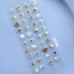 耳つぼジュエリー 2シート40粒まとめ　ゴールド　パール　シャンパンゴールド