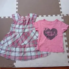 ノースリーブワンピースとTシャツセット 100cm