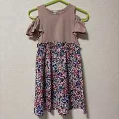 フラワープリント オフショルダー ワンピース