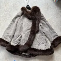 【Rene boutique ファーコート】 グレー ブラウン　毛皮　アルパカ