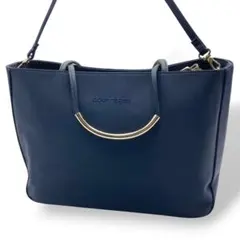 courrèges クレージュ 2WAY トートバッグ ネイビー ロゴ ナイロン