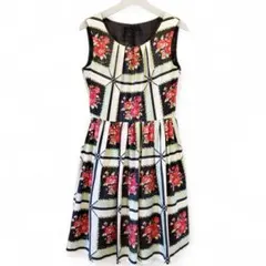 ロイスクレヨン パネル 花柄 ノースリーブワンピース チュール内蔵