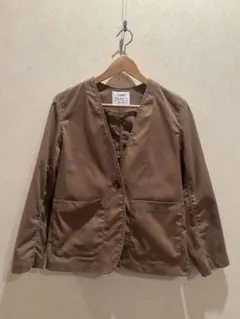 coen ベージュ ノーカラージャケット