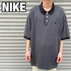 90s☆NIKE☆ジョーダン☆ジャンプマンロゴポロシャツ☆ダークグレー☆XXL
