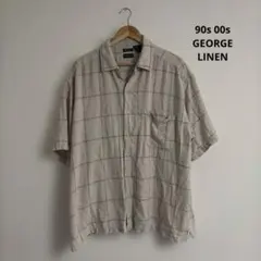 90s 00s GEORGE リネンシャツ ボックスシルエット 半袖シャツ