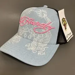 【デニム×ピンク】Ed Hardy エドハーディー メッシュキャップ 新品 龍