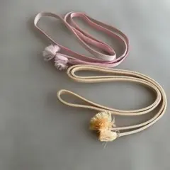 帯締め ピンクと淡いオレンジ色