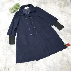 【FELISSIMO】フェリシモ (M) チェスターコート キルトインナー 紺色