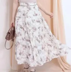 アプワイザーリッシェ Apuweiser-riche シアー プリント スカート