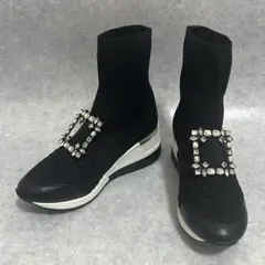 【新品】EVOL メトカ　ビジュー　ショートブーツ　ブラック　厚底　スニーカー