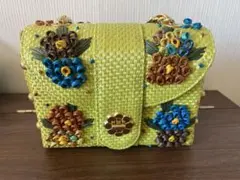ANNA SUIかごバッグ ストロベリー 刺繍 巾着 バッグ ハンドバッグ