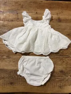 ホワイトワンピースとショートパンツセット 70cm