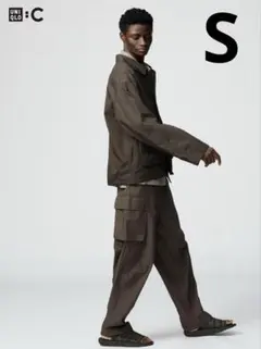 UNIQLO C ワイドフィットカーゴパンツ ダークブラウン S ユニクロ　シー