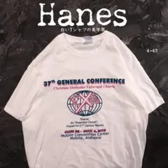 Hanes 白Tシャツ　キリスト教　十字架