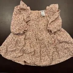 H&M フラワープリント ワンピース ベビーロンパースサイズ75