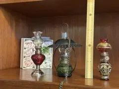 アンティークランプ 赤緑装飾