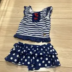 女の子用セパレート水着 80 ネイビー　ミキハウス
