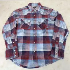 BLUE/BLUE インディゴ染め チェックネルシャツ