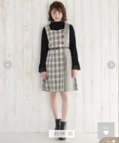 MAJESTIC LEGONチェック柄 ノースリーブミニワンピース