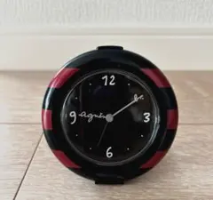 agnis b. アニエス ベー 円形置時計 黒赤ストライプ(電池付き)のサムネイル
