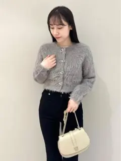 ビジューリボンカーディガン