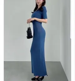 RESEXXY ギャザーポイントタイトニットワンピース