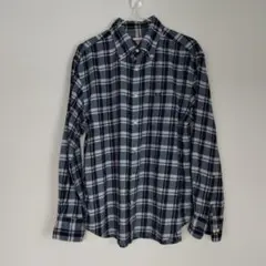 McGREGOR ネイビー系チェック柄 長袖シャツ メンズL