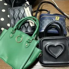 緑のハンドバッグ ゴールド金具付き 鞄 4点セット まとめ売り ショルダーバッグ