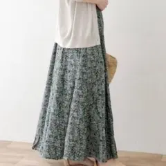 新品　アーバンリサーチサニーレーベル　ボタニカルプリントスカート　グリーンのサムネイル