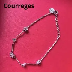 Courreges ブレスレット シルバー カラーピンク フラワー