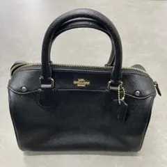 コーチ COACH ブラックレザー2wayバッグ ショルダーストラップ付属