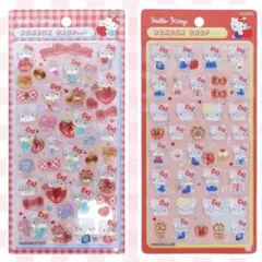 ハローキティ 赤 ボンボンドロップシール 2シートセット