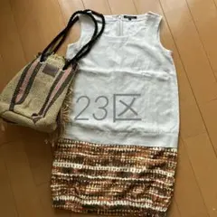 23区 ノースリーブワンピース 異素材切り替えのサムネイル