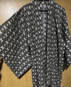 着物　花柄黒地
