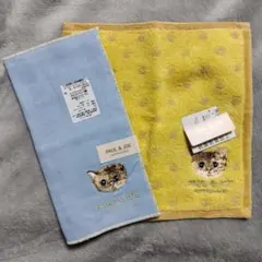 新品 ポール&ジョー 猫 ミニタオル & ガーゼハンカチ