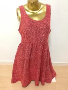 【1752】GRL ニット ワンピース L レッド