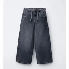 ZARA キッズ 新品 ワイドレッグデニムパンツ131