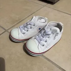 【美品】14cm CONVERSE 白 キッズスニーカー 洗浄済 人気