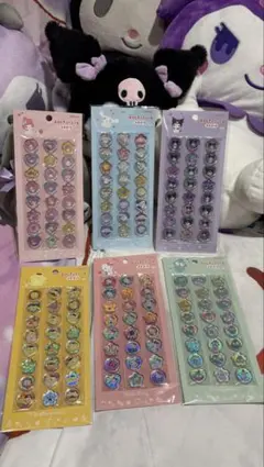【正規品】おはじきふうシール　サンリオ全6種コンプリートセット　おはじき風シール