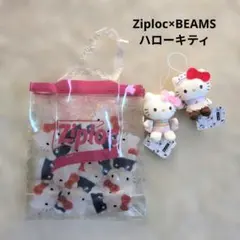 Hello Kitty ジップロック×BEAMSコラボバッグとおまけぬいぐるみ付