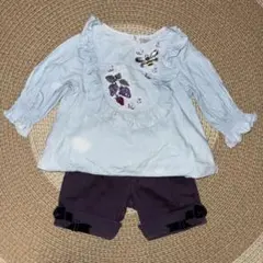 ANNA SUI MINI トップス（M）　キュロット　パープル100 パンツ